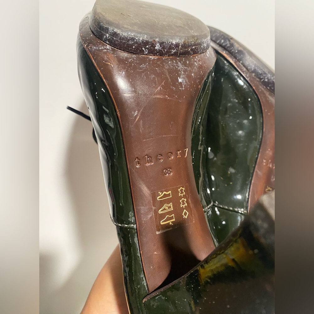 Theory Oxford Pump Lace Patent Leather Elegant‎ Black Women's Heels - Picture 7 of 7
